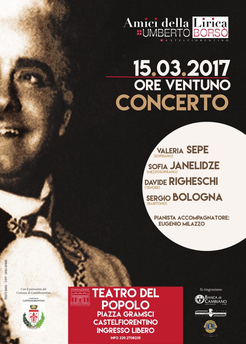 CASTELFIORENTINO: concerto lirico 15 marzo 2017 – Teatro del Popolo