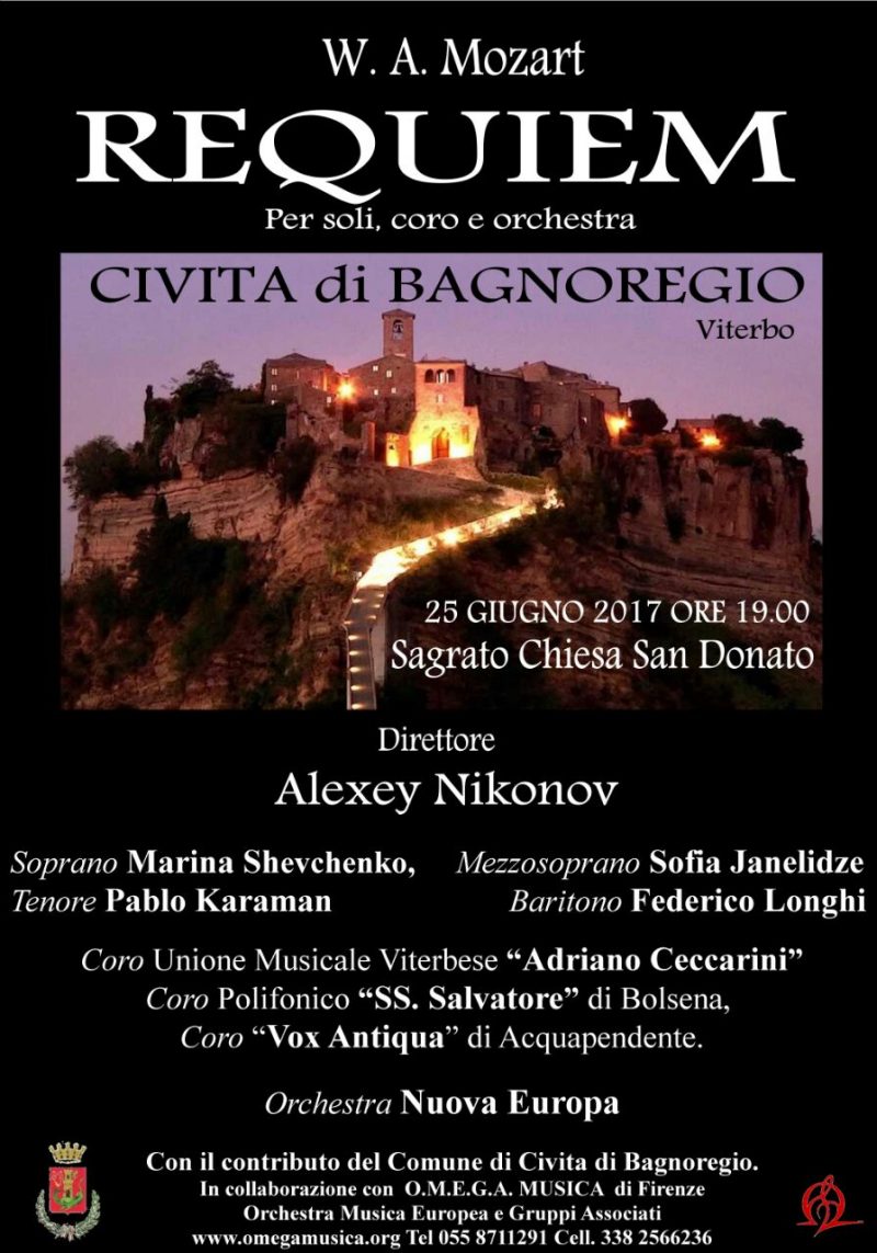 CIVITA DI BAGNOREGIO: REQUIEM – W.A.MOZART 25 giugno 2017