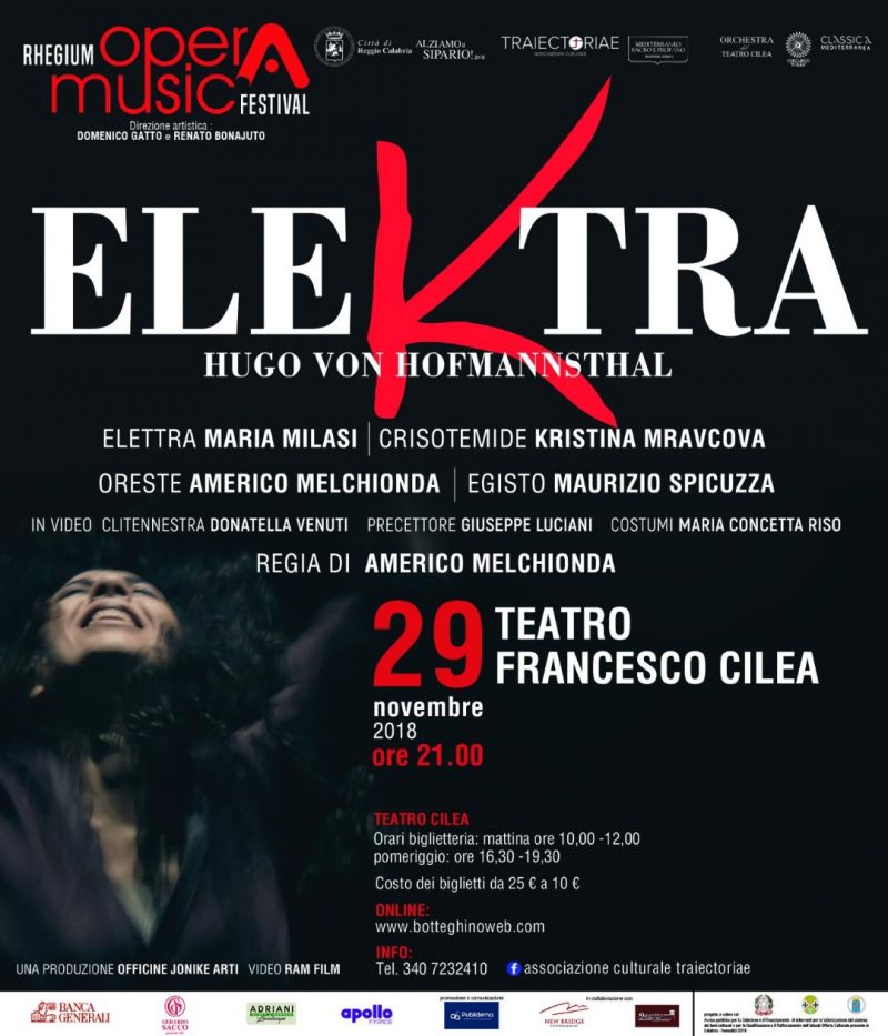 REGGIO CALABRIA: ELEKTRA di Hugo von Hofmannsthal 29 novembre 2018